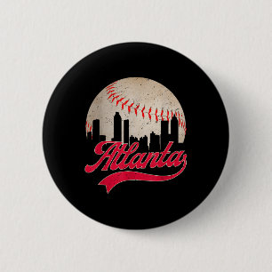 Bóton Redondo 5.08cm Vintage Atlanta Baseball Cityscape Men Mulheres