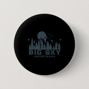 Bóton Redondo 5.08cm Vintage Big Sky Montana Mt Esqui Montanha Férias a