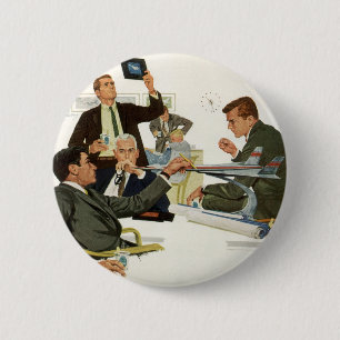 Bóton Redondo 5.08cm Vintage Business, Airline Executives Meeting