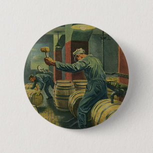 Bóton Redondo 5.08cm Vintage Business, Fazer de Vinho Cortando Barris d