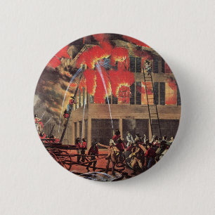 Bóton Redondo 5.08cm Vintage Business Firemen, bombeiros bombeiros