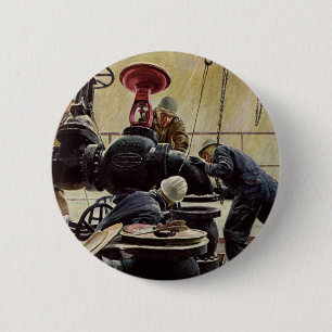 Bóton Redondo 5.08cm Vintage Business, Manutenção Marítima de Navios