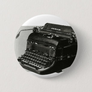 Bóton Redondo 5.08cm Vintage Business, máquina de escrever manual antig