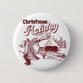 Bóton Redondo 5.08cm Vintage Christmas Holiday 