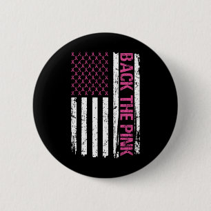 Bóton Redondo 5.08cm Vintage Ck O Cancer De Mama Da Bandeira Americana 