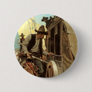 Bóton Redondo 5.08cm Vintage Cowboys, The Admirable Outlaw por NC Wyeth