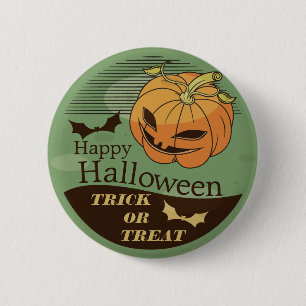Bóton Redondo 5.08cm Vintage da Abóbora do Halloween Botão Pin