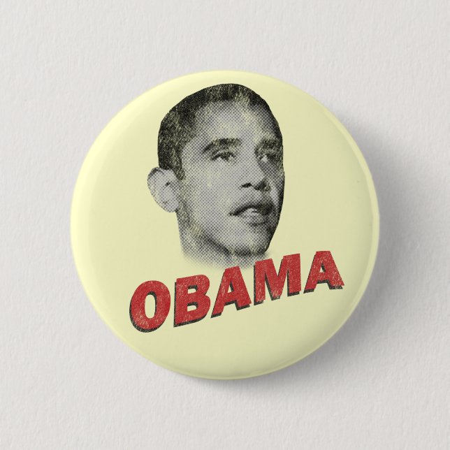 Bóton Redondo 5.08cm Vintage de Barack Obama (Frente)