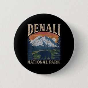 Bóton Redondo 5.08cm Vintage Denali National Park Retro Mount For Men W