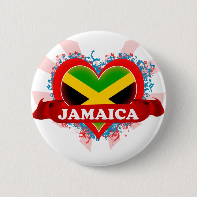 Bóton Redondo 5.08cm Vintage eu amo Jamaica (Frente)