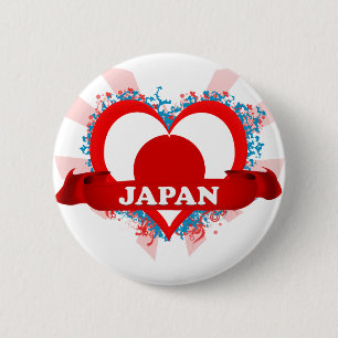 Bóton Redondo 5.08cm Vintage eu amo Japão