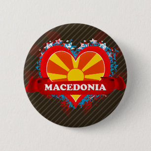 Bóton Redondo 5.08cm Vintage eu amo Macedónia