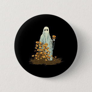 Bóton Redondo 5.08cm Vintage Floral Cute Halloween Ghost Spooky Gothic