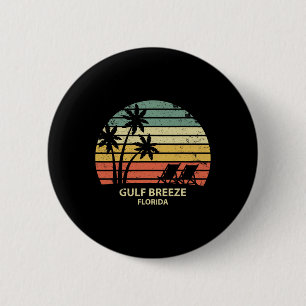 Bóton Redondo 5.08cm Vintage Florida Golfo Breeze Beach T Shirt Legal R