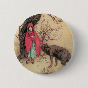 Bóton Redondo 5.08cm Vintage Little Red Riding Hood by Warwick Goble