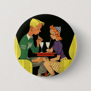 Bóton Redondo 5.08cm Vintage Love and Romance, adolescentes no Compro S