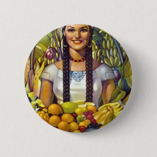 Bóton Redondo 5.08cm Vintage, México, Viagem de Turismo Anúncio