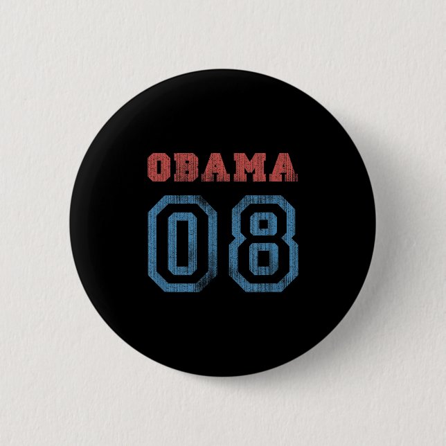 Bóton Redondo 5.08cm Vintage Obama 08 (Frente)