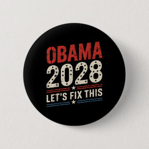 Bóton Redondo 5.08cm Vintage Obama 2028 Engraçado Eleição Política Patr