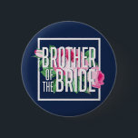 Bóton Redondo 5.08cm Vintage Pink Floral Rosa, Irmão da Noiva<br><div class="desc">Rosa de colheita e design floral cor-de-rosa para festa de noivado, janto de ensaio, chá de panela ou festa de solteira. Bela mercadoria de casamento de flores quicas para a noiva, sua família e amigos. Perfeito para uma noite divertida com a noiva, a madrinha de casamento, a dama de honra,...</div>