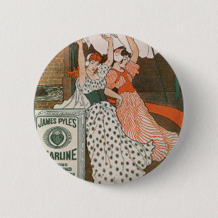 Bóton Redondo 5.08cm Vintage Product Label Art Pearline Modern Cleanser