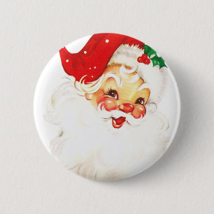 Bóton Redondo 5.08cm Vintage Retro Jolly Old Papai Noel Natal