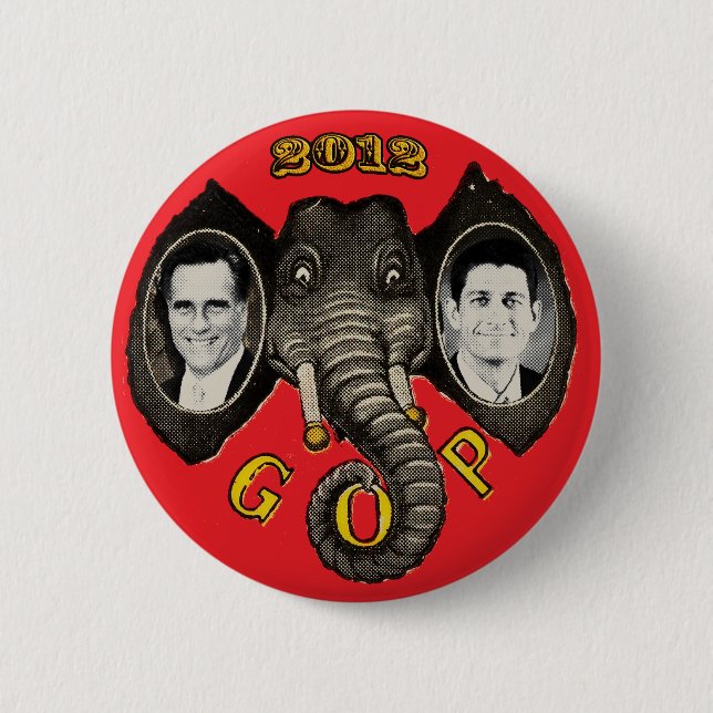 Bóton Redondo 5.08cm Vintage Romney Ryan 2012 (Frente)