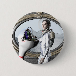 Bóton Redondo 5.08cm vintage spacegirl