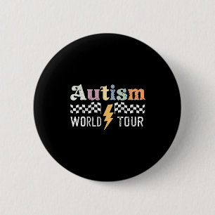 Bóton Redondo 5.08cm Vintage Tour Mundial do Autismo Apoia a Conscienti