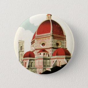 Bóton Redondo 5.08cm Vintage Travel Florence Firenze Italy Church Duomo