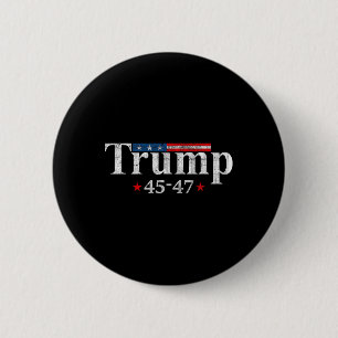 Bóton Redondo 5.08cm Vintage Trump 2024 Retro Us Flag 45-47 Trump