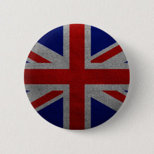 Bóton Redondo 5.08cm Vintage Union Jack Reino Unido