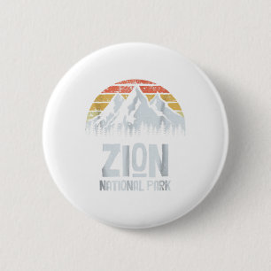 Bóton Redondo 5.08cm Vintage Zion National Park Utah Hiking Retro T Shi