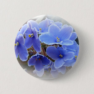 Bóton Redondo 5.08cm Violetas africanas azuis