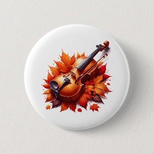 Bóton Redondo 5.08cm Violino na cama de folhas