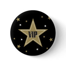 VIP com estrelas douradas sobre fundo preto