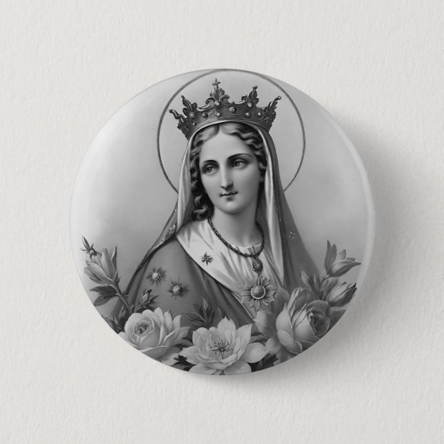 Bóton Redondo 5.08cm Virgin Mary Button (Frente)