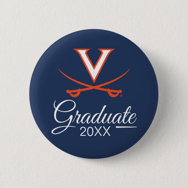 Bóton Redondo 5.08cm Virginia Cavaliers | Graduação (Frente)