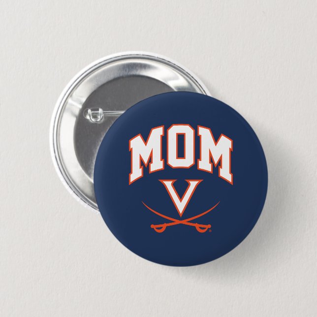 Bóton Redondo 5.08cm Virginia Cavaliers Mãe (Frente & Verso)