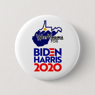 Bóton Redondo 5.08cm Virgínia Ocidental para Biden Harris 2020