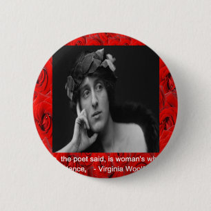 Bóton Redondo 5.08cm Virginia Woolf & Citação de Amor