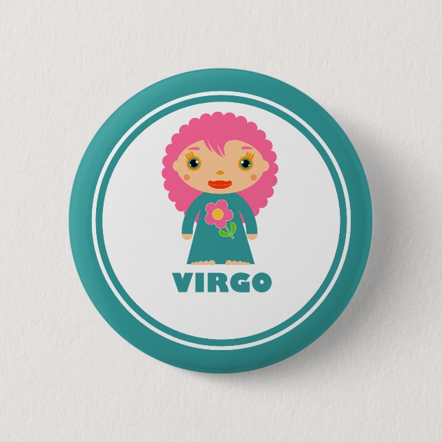 Bóton Redondo 5.08cm Virgo é o meu Sinal Zodíaco (Frente)