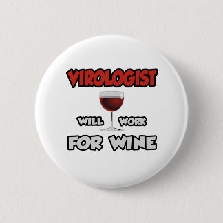 Bóton Redondo 5.08cm Virologista... Trabalhará Para O Vinho