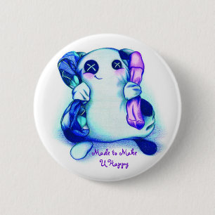 Bóton Redondo 5.08cm "Viscosidade-Fez para fazer a U" o botão feliz