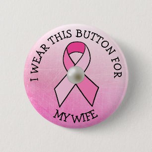 Bóton Redondo 5.08cm visto isto para o botão de Cancer de Mama rosa par
