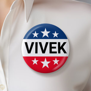 Bóton Redondo 5.08cm Vivek Ramaswamy 2024 - Simple Stars Ike Design