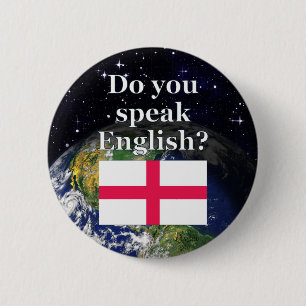 Bóton Redondo 5.08cm Você fala inglês? em inglês. Sinalizador e Terra
