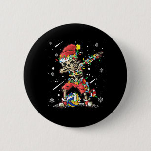 Bóton Redondo 5.08cm Voleibol Skeleton Natal Santa Hand Voleibol