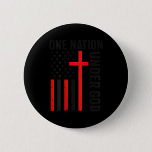 Bóton Redondo 5.08cm Voltar Uma Nação Sob Deus Bandeira Americana Crist