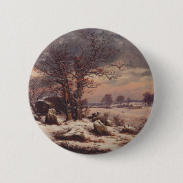 Bóton Redondo 5.08cm Vordingborg no Inverno por J.C. Dahl Fine Art